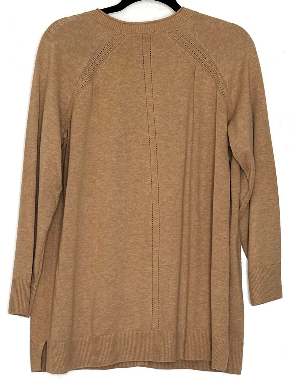 Talbots Girlfriend Pointelle Cardigan Camel Size 1XP - Picture 3 of 5